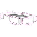vidaXL Cadre de lit Blanc Bois massif 90x190 cm Simple