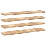 vidaXL Étagères flottantes 4 Pièces 140x30x4 cm acacia massif non traité