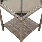 vidaXL Canapé de jardin avec table et coussins en forme de L gris