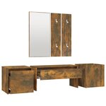 vidaXL Ensemble de meubles de couloir Chêne fumé Bois d'ingénierie
