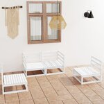vidaXL Salon de jardin 4 Pièces Blanc Bois de pin massif