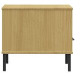 vidaXL Table de chevet avec pieds en métal Marron Bois pin massif OSLO