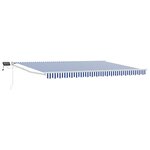 vidaXL Store rétractable manuel avec LEDs Bleu et Blanc 4 5 × 3 m
