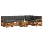 vidaXL Ensemble de canapés d'extérieur 9 Pièces Naturel et Anthracite
