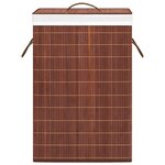 vidaXL Panier à linge avec 2 sections bambou marron 72 L