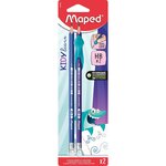 Kit 2 Crayons à Papier HB + 1 Guide Doigts Amovible MAPED