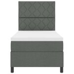 vidaXL Lit à ressorts avec matelas Gris foncé 100 x 200 cm tissu