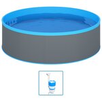 vidaXL Piscine avec écumoire suspendue et pompe 350x90 cm Gris