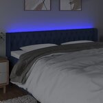 vidaXL Tête de lit à LED Bleu 183x16x78/88 cm Tissu