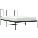 vidaXL Cadre de lit métal sans matelas avec tête de lit noir 80x200 cm