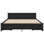 vidaXL Cadre de lit avec tiroirs sans matelas noir 150x200 cm
