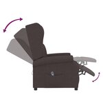 vidaXL Fauteuil inclinable électrique à oreilles marron foncé tissu