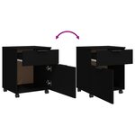 vidaXL Classeur mobile avec roues noir 45x38x54 cm bois d'ingénierie