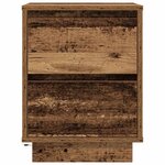 VidaXL Table de chevet avec lumières LED vieux bois 38x34x50 cm