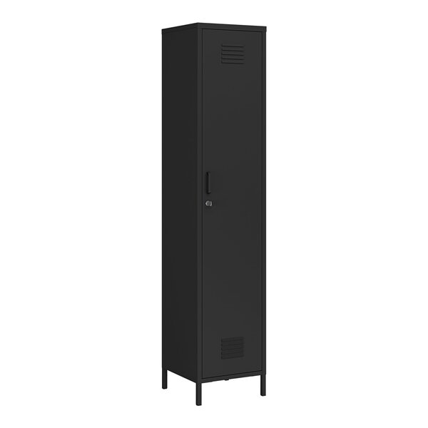 Armoire étagère meuble de rangement 180 x 38 x 38 cm métallique acier noir mat 03_0008914