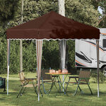 vidaXL Tente de fête pop-up 195 x 195 x 245 cm Marron Tissu Oxford