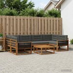 vidaXL Ensemble de canapés d'extérieur 7 Pièces Naturel et Anthracite