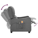 vidaXL Fauteuil électrique de massage Gris clair Tissu