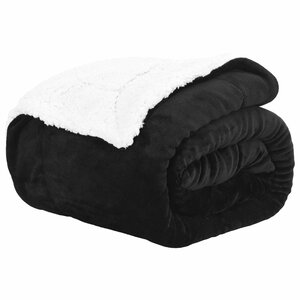 vidaXL Jeté Noir 240 x 270 cm Toison