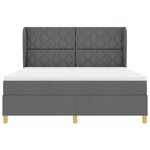 vidaXL Lit à box spring avec matelas - Gris foncé  180x200 cm  Tissu
