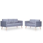 vidaXL Ensemble de canapés à 2 places et à 3 places Tissu Gris clair
