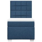 vidaXL Sommier à lattes de lit avec matelas Bleu 90x200 cm Tissu