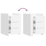 vidaXL Table de chevet blanc 45x50x65 cm bois d'ingénierie