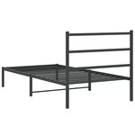 vidaXL Cadre de lit métal sans matelas avec tête de lit noir 100x200cm
