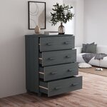 vidaXL Buffet HAMAR Gris foncé 79x40x103 5 cm Bois massif de pin