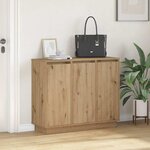 Buffet vidaXL avec LED en chêne artisan  90x32x75 cm  en bois aggloméré