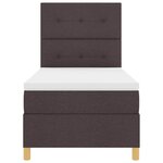 vidaXL Lit à ressorts avec matelas Marron foncé 90 x 200 cm tissu