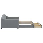 vidaXL Lit de jour avec gigogne et tiroirs gris clair 90x190 cm tissu