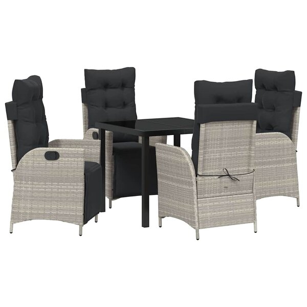 vidaXL Ensemble de salle à manger pour jardin 5 Pièces Gris clair