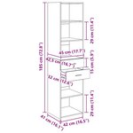 vidaXL Haut Armoire avec tiroir Chêne artisanal 45 x 42 5 x 185 cm