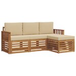 vidaXL Ensemble de canapés d'extérieur 4 Pièces Naturel et Beige