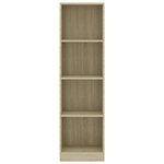 vidaXL Bibliothèque à 4 niveaux Chêne sonoma Bois d’ingénierie