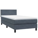 vidaXL Sommier à lattes de lit et matelas et LED gris foncé 80x220 cm velours
