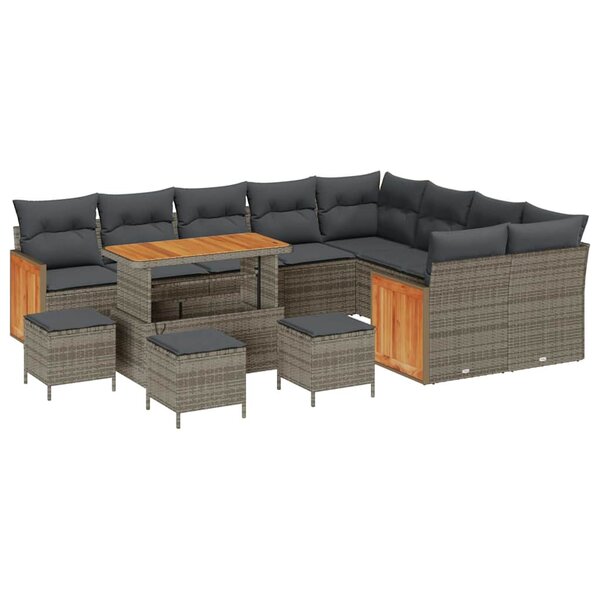 vidaXL Ensemble de canapé de jardin 13 Pièces Gris 110 x 55 x 71 cm