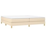 vidaXL Sommier à lattes de lit avec matelas Crème 200x200 cm Tissu