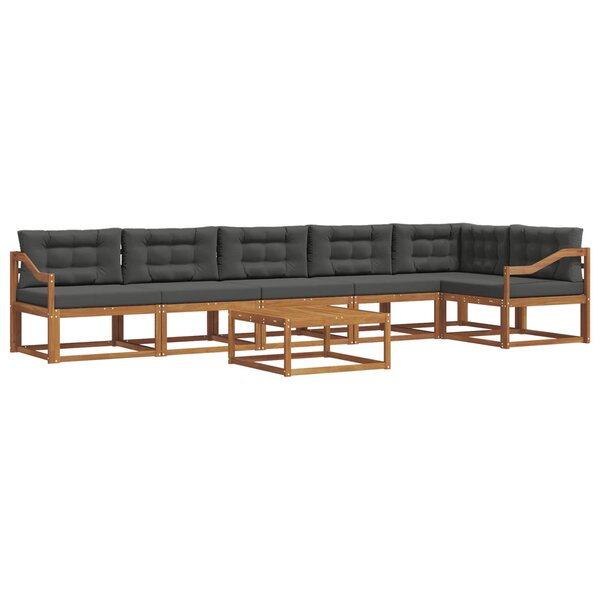 vidaXL Ensemble de canapés d'extérieur 7 Pièces Naturel et Anthracite