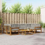 vidaXL Ensemble de canapés d'extérieur 7 Pièces Gris Naturel et Clair