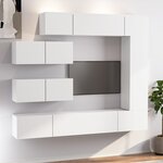 vidaXL Ensemble de meubles TV 7 Pièces Blanc Bois d'ingénierie