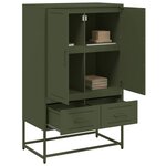 vidaXL Buffet haut vert olive 68x39x111 5 cm acier laminé à froid