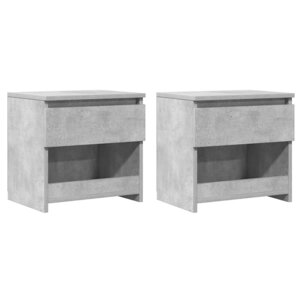 vidaXL Tables de chevet 2 Pièces Gris béton 40x30x39 cm Bois d’ingénierie