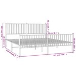 vidaXL Cadre de lit métal sans matelas et pied de lit blanc 183x213 cm