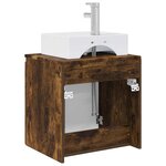 vidaXL Vanité de lavabo mural Chêne fumé 49 5 x 41 x 62 5 cm