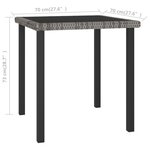 vidaXL Table à dîner de jardin Gris 70x70x73 cm Résine tressée