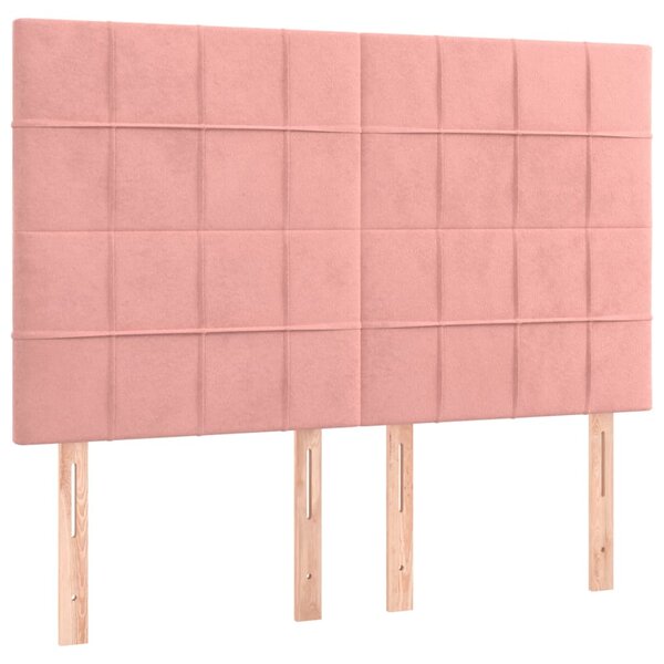 vidaXL Têtes de lit 4 Pièces Rose 72x5x78/88 cm Velours