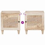 vidaXL Table de chevet Beige 40 x 33 x 46 cm bois de manguier massif