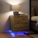 vidaXL Cabinet de chevet avec tiroir chêne artisanal